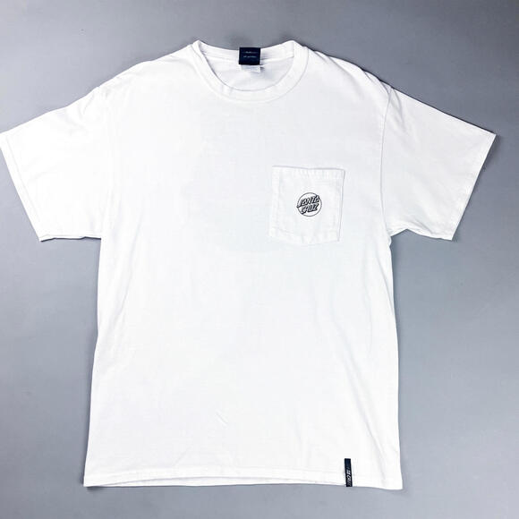 Y2K Santa Cruz White Graphic Pocket T-Shirt - Picture 3 of 8